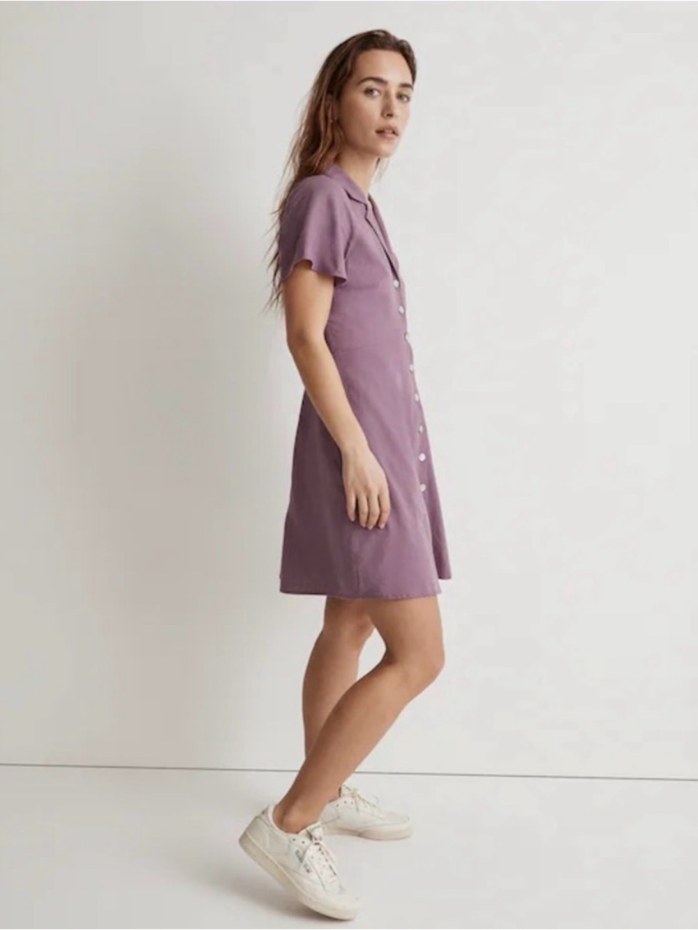 Kacie Madewell Shirtdress in Antique Purple